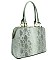 BOUTIQUE QUALITY SNAKE PRINT JEWEL TOP SATCHEL