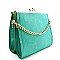 62119-LP  Chain Accent Double Kiss-lock Compartment Cross Body