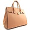 Padlock Accent Kiss-lock Compartment Oversized Quality Tote