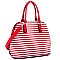 Stripe Print Dome Tote