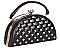 Jewel-Top Metal Frame Pearl Design Satchel