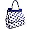 Polka Dot Print Saffiano Satchel