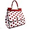 Polka Dot Print Saffiano Satchel