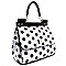 Polka Dot Print Saffiano Satchel