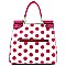 Polka Dot Print Saffiano Satchel