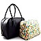 62345-LP Casual 2 in 1 Boxy Tote with Flower Print Inner Bag