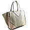 62351-LP V-Patterned Crocodile Lizard Skin Embossed Wing Satchel