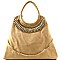 Chain Accent Round Handle Boutique Hobo