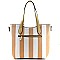 Stylish Stripe Pattern Pastel Style Tote