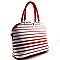 Refined Striped Pattern Spacious Tote Bag