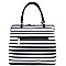 Professional Style Striped Design V-Shaped Metal Tote