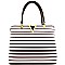 Professional Style Striped Design V-Shaped Metal Tote