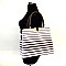 Professional Style Striped Design V-Shaped Metal Tote