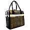 Snake Print Embossed Jewel-top Boxy Satchel