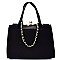 Chain and Jewel-Top Diamond Inner Bag 2 in 1 Satchel