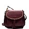 62550-LP Whipstitched Grommet Accent Flap Top Cross Body