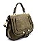 62750-LP Stitched Flap Medium 2 Way Satchel