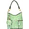 62757C-LP Hardware Accent Hobo with Tassel Coin Purse