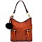 62757-LP Pom Pom and Tassel Accent Hobo