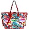 2-Way Graffiti Effect Oversized Weekender Tote