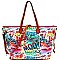 2-Way Graffiti Effect Oversized Weekender Tote