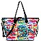 2-Way Graffiti Effect Oversized Weekender Tote