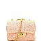 66706-LP Multi-Color Glitter Turn-Lock Crossbody Shoulder Bag