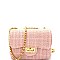 66961-LP Tweed Turn-Lock Crossbody Shoulder Bag