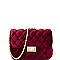 66965-LP Quilted Velvet Turn-Lock Cross body Shoulder Bag