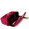 66965-LP Quilted Velvet Turn-Lock Cross body Shoulder Bag