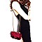 66965-LP Quilted Velvet Turn-Lock Cross body Shoulder Bag