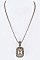 Framed Cubic Zirconia CZ Pendant With Chain LA-GKY305P