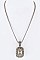 Framed Cubic Zirconia CZ Pendant With Chain LA-GKY305P
