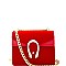 7016-LP Horseshoe Accent Faux-Velvet Layered Jelly Shoulder Bag