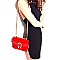 7016-LP Horseshoe Accent Faux-Velvet Layered Jelly Shoulder Bag