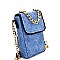 7049B -LP Chain Accent Quilted Denim Cellphone Holder