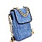 7049B -LP Chain Accent Quilted Denim Cellphone Holder