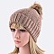 Faux Fur Cable Knit Wool Blend Beanie LA-7069