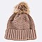 Faux Fur Cable Knit Wool Blend Beanie LA-7069