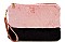 Triple 7 Street Level TWO COLOR SOFT PLUSH CLUTCH WITH HAND STRA