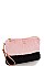 Triple 7 Street Level TWO COLOR SOFT PLUSH CLUTCH WITH HAND STRA