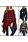 Pack of 6 (pieces) Assorted Plaid Pattern Fringe Poncho FM-WSF196
