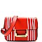 74890-LP Vertically Striped Structured Cross Body