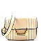 Stylish Hardware Hook Vertically Striped Chic Messenger Bag