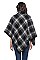 Pack of 6 piece Elegant Plaid Pattern Poncho FM-SCA2060