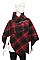 Pack of 6 piece Elegant Plaid Pattern Poncho FM-SCA2060