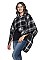 Pack of 6 piece Elegant Plaid Pattern Poncho FM-SCA2060