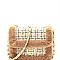 Faux-Fur Detail Tweed Turn-lock Flap Shoulder Bag MH-7689D