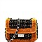 Faux-Fur Detail Tweed Turn-lock Flap Shoulder Bag MH-7689D