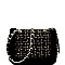 Faux-Fur Detail Tweed Turn-lock Flap Shoulder Bag MH-7689D